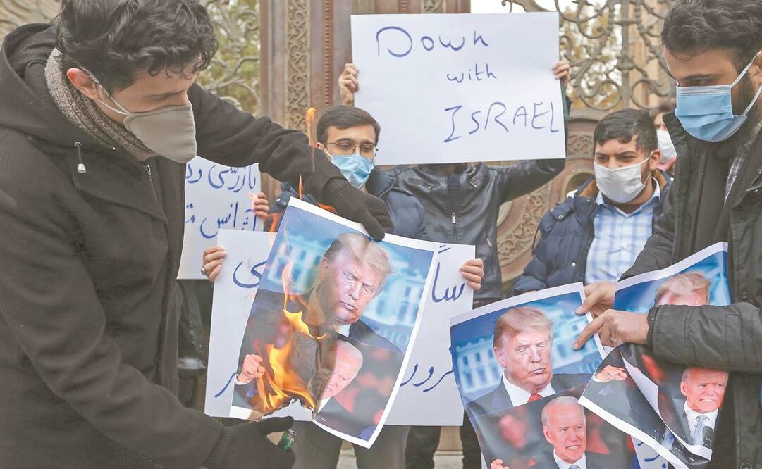 Iraníes protestaron en Teherán contra la muerte del científico iraní, Mohsen Fakhrizadeh. Foto: Atta Kenare. AFP