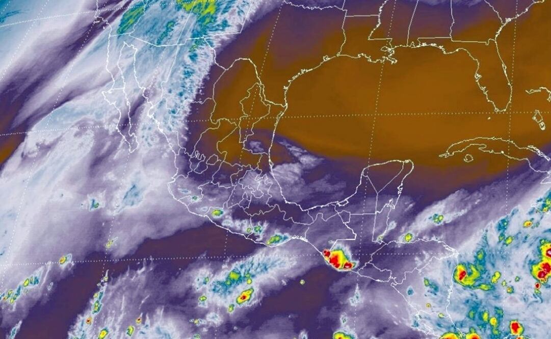 Imagen del Servicio Meteorológico Nacional difundida por Conagua de los fenómenos que afectan a la república mexicana. /Tomada de @conagua_mx