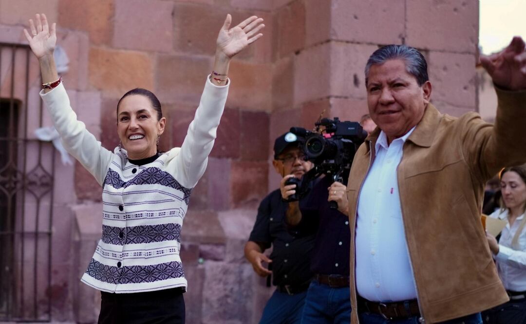 Presidenta Claudia Sheinbaum en Zacatecas junto al gobernador David Monreal (05/09/2025). Foto: Presidencia