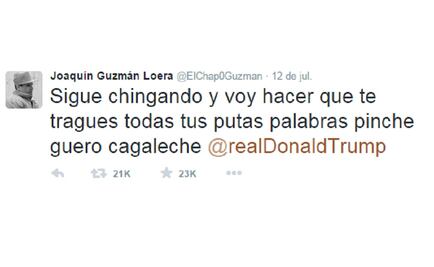 Donald Trump goes to FBI after Twitter threats in name of El Chapo