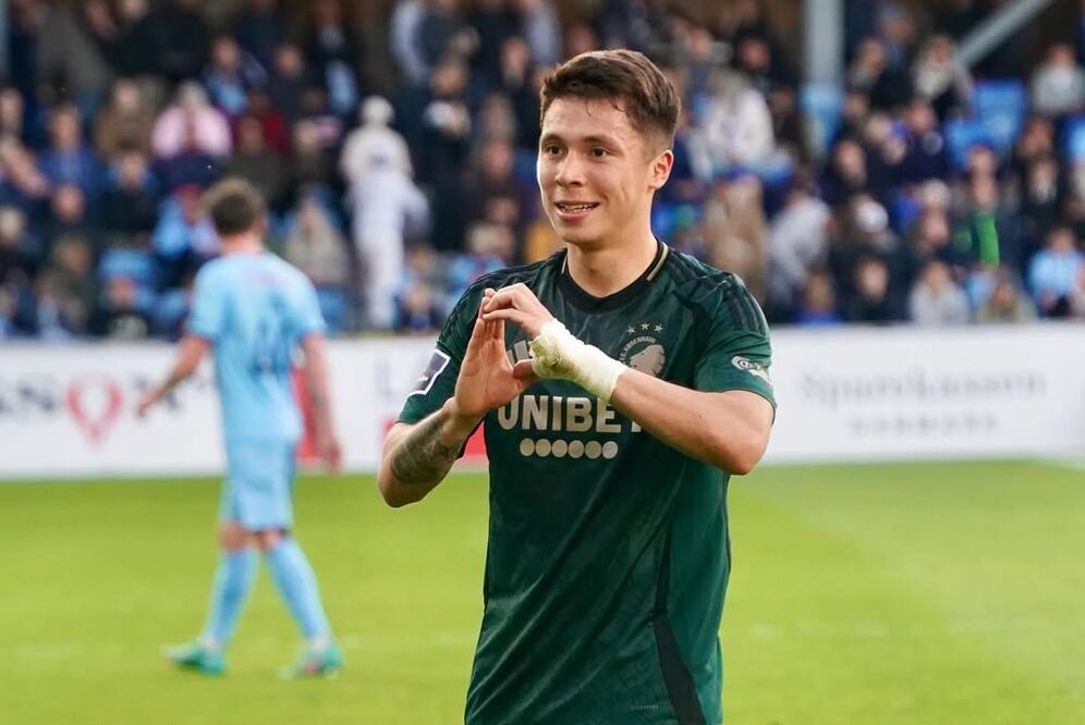 Rodrigo Huescas en festejo de gol con el FC Copenhague - Foto: @copenhagensundays en Instagram