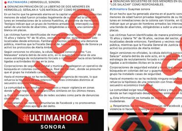 Fiscalía de Sonora desmiente secuestro de dos menores; afirma que no hay registro de denuncias formales