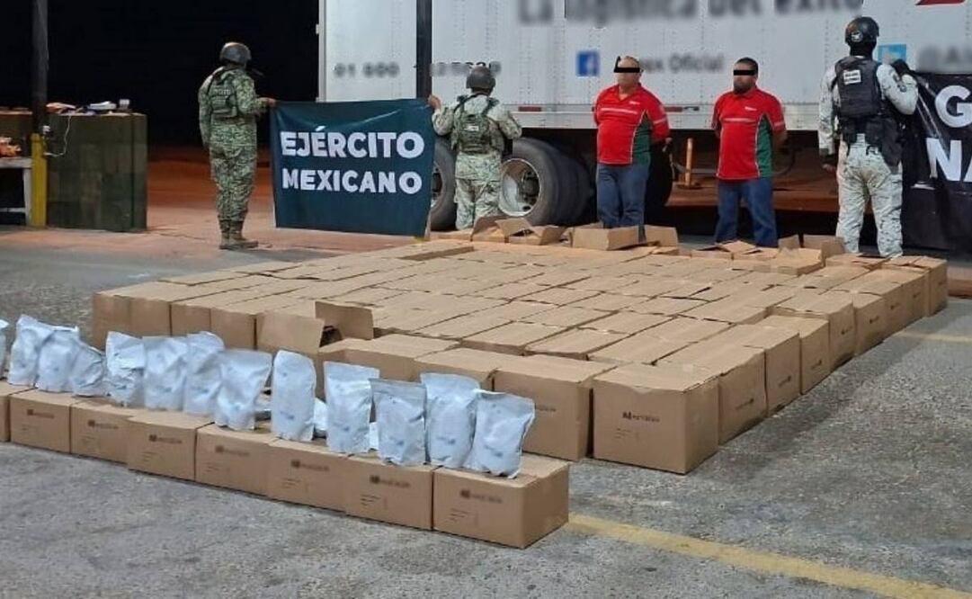 Aseguran más de una tonelada de metanfetamina y fentanilo en Sonora (25/09/2025). Foto: Especial
