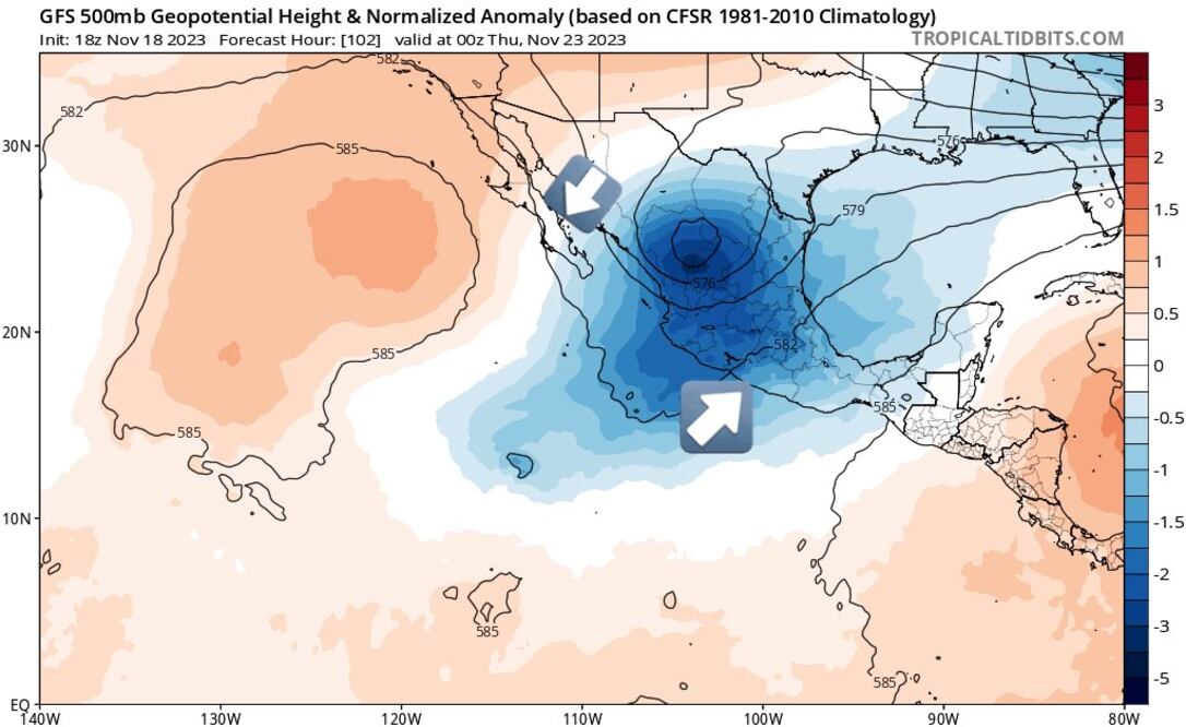 Prevén entrada de fenómeno DANA en México del 21 al 23 de noviembre