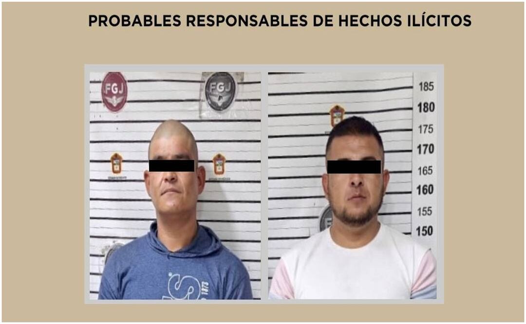 Los detenidos fueron identificados como Emmanuel “N” y Sergio “N” de 37 y 41 años de edad, respectivamente, así como, un menor de 13 años. Foto: Especial