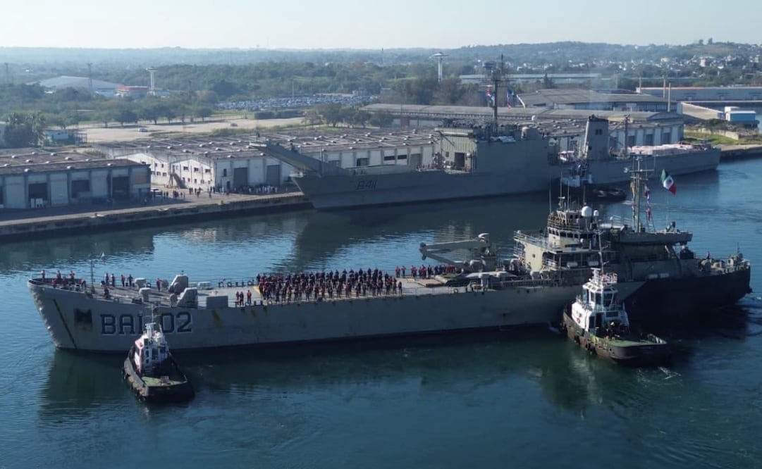 Buques de la Fuerza Armada de México llegaron este jueves a Cuba. Foto: Especial