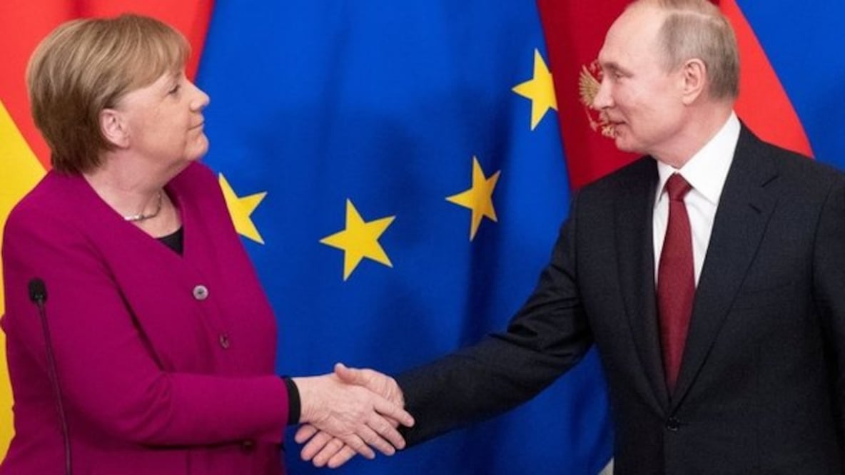 Merkel y Putin se reunieron esta semana en Moscú para hablar, entre otros asuntos, de Libia. Foto: Reuters
