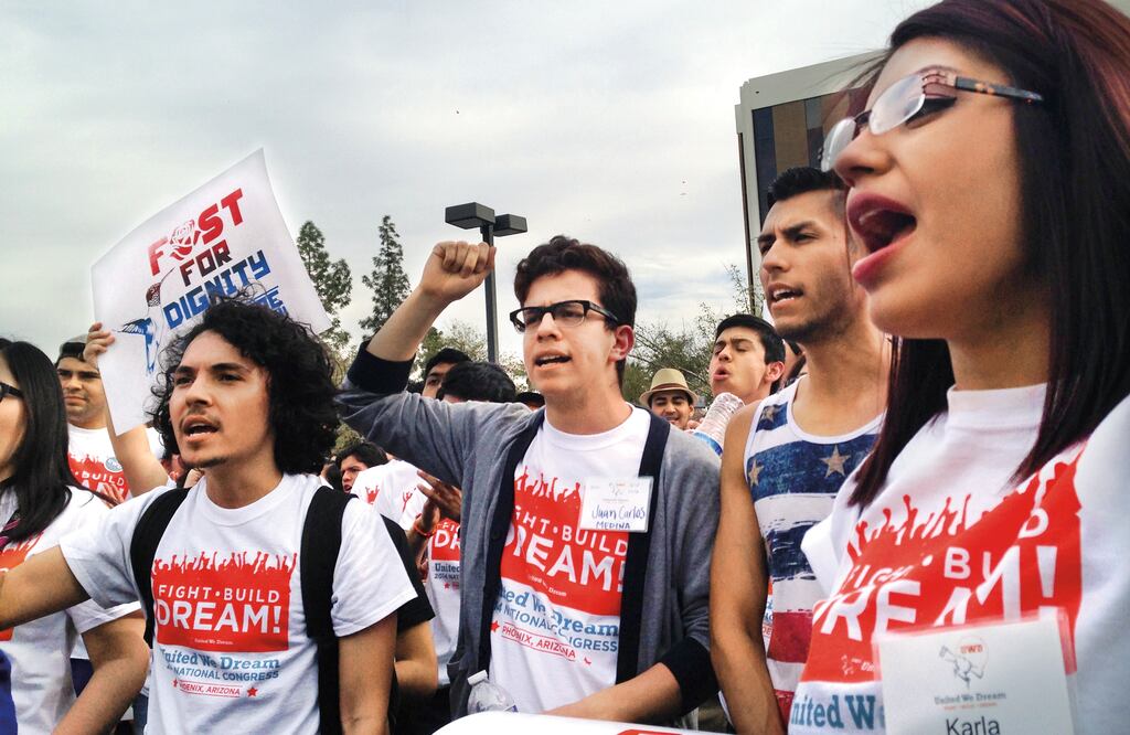 Protesta de dreamers en Phoenix, 2014. (Archivo. AP)
