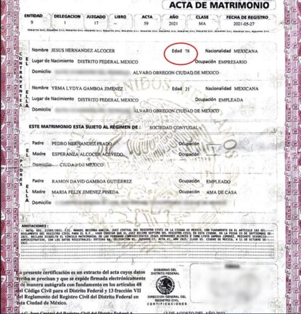 Salen a la luz dos actas de matrimonio de Yrma Lydya y Jesús "N", tras feminicidio de la cantante