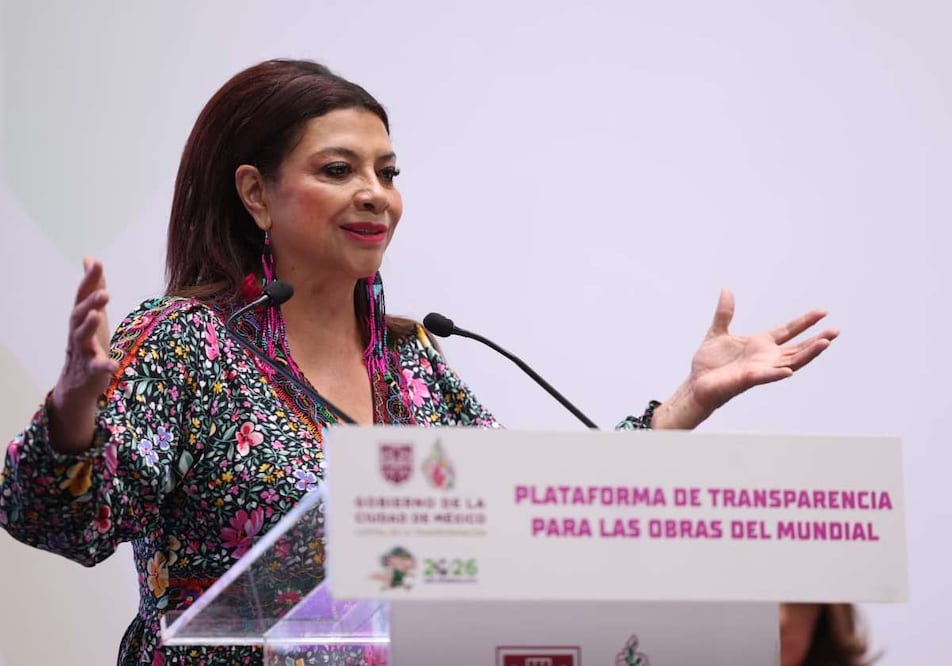 Clara Brugada reiteró que no se destinó “ni un sólo peso” en obras que desaparecerán tras el Mundial. Foto: Especial