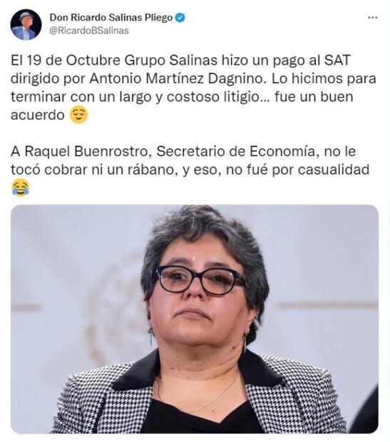 “No le tocó cobrar ni un rábano”; Salinas manda mensaje a Buenrostro