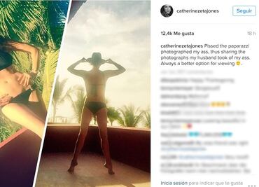 Catherine Zeta-Jones responde a paparazzi con foto en bikini
