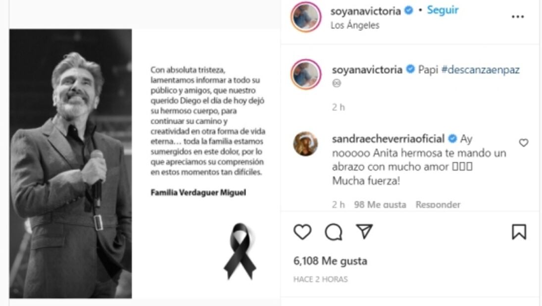 Famosos lamentan la muerte de Diego Verdaguer