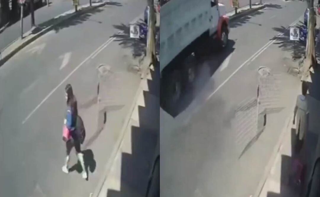 La mujer quedó sobre la cinta asfáltica con visible manchas hemáticas, por lo que inmediatamente solicitaron los servicios de emergencia. Foto: Captura de video