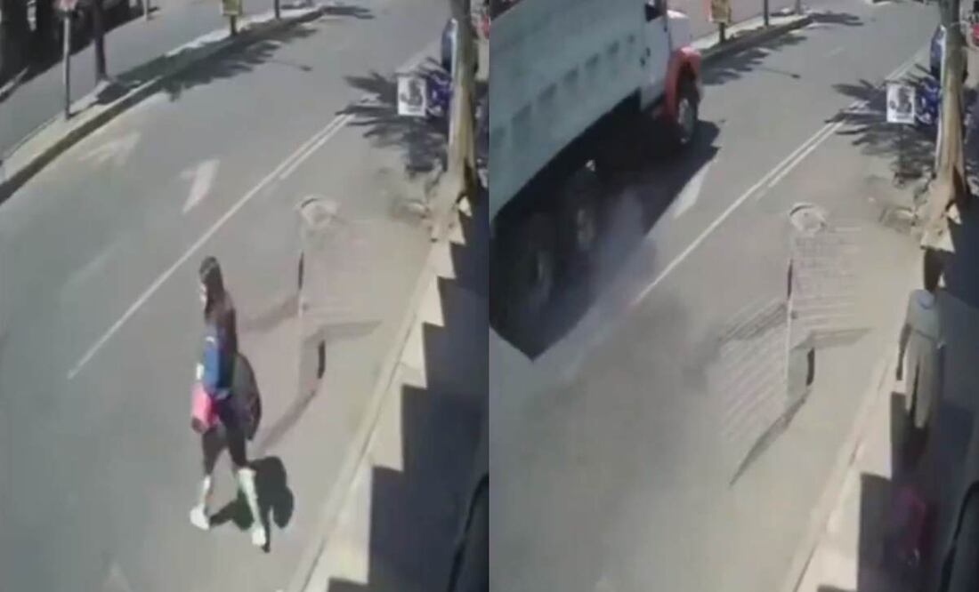 La mujer quedó sobre la cinta asfáltica con visible manchas hemáticas, por lo que inmediatamente solicitaron los servicios de emergencia. Foto: Captura de video