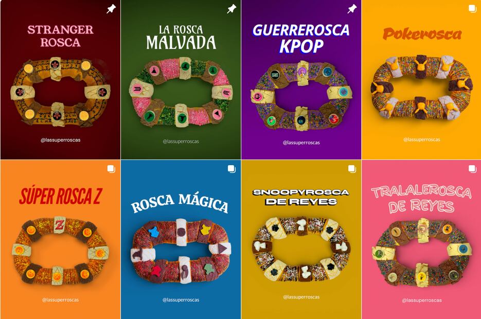 Opciones de Roscas de Reyes por panaderías y reposterías mexicanas. Foto: Instagram