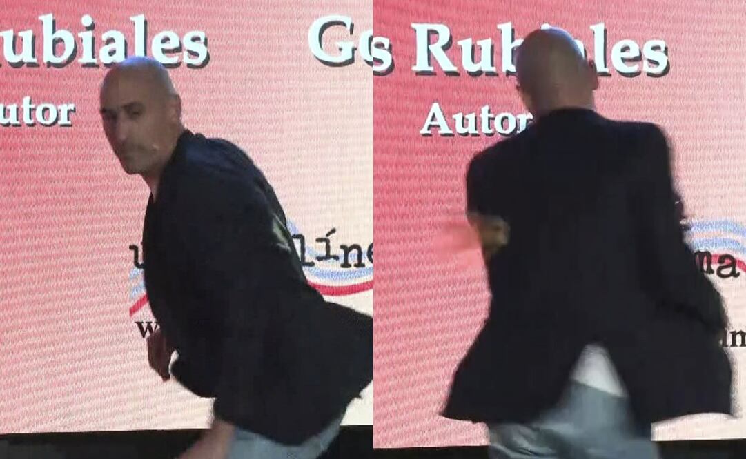 Hombre lanza huevos a Luis Rubiales durante presentación de su libro / Foto: EFE