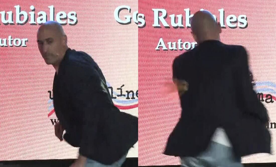 Hombre lanza huevos a Luis Rubiales durante presentación de su libro / Foto: EFE