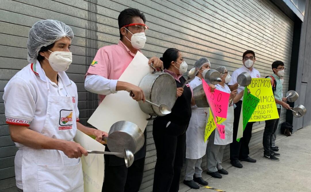 “Cacerolazo, abrimos o morimos”; protestan en Plaza Tlatelolco