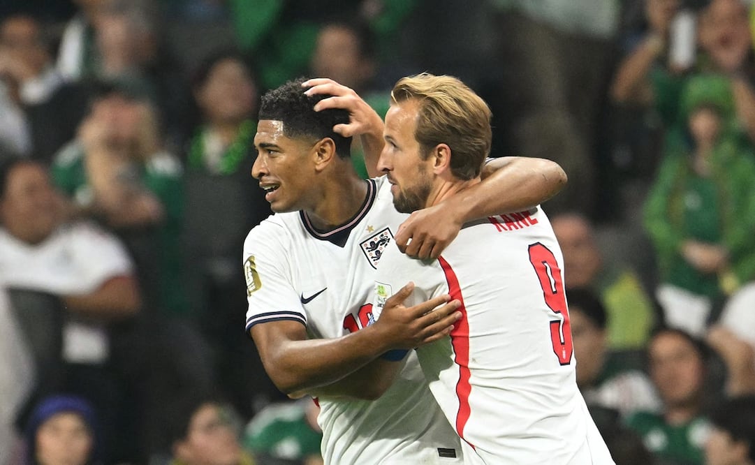 Jude Bellingham y Harry Kane en festejo de gol con la selección de Inglaterra, durante el Mundial de 2026 - Foto: AFP