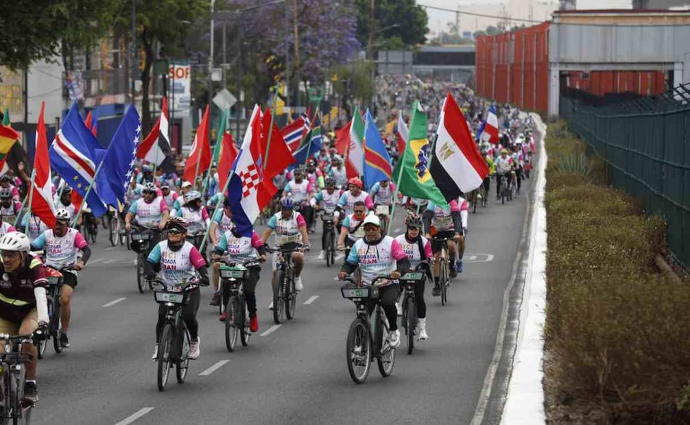 Inauguración de la ciclovía La Gran Tenochtitlán a la que acudieron cientos de ciclistas / Foto: Diego Simón Sánchez / EL UNIVERSAL