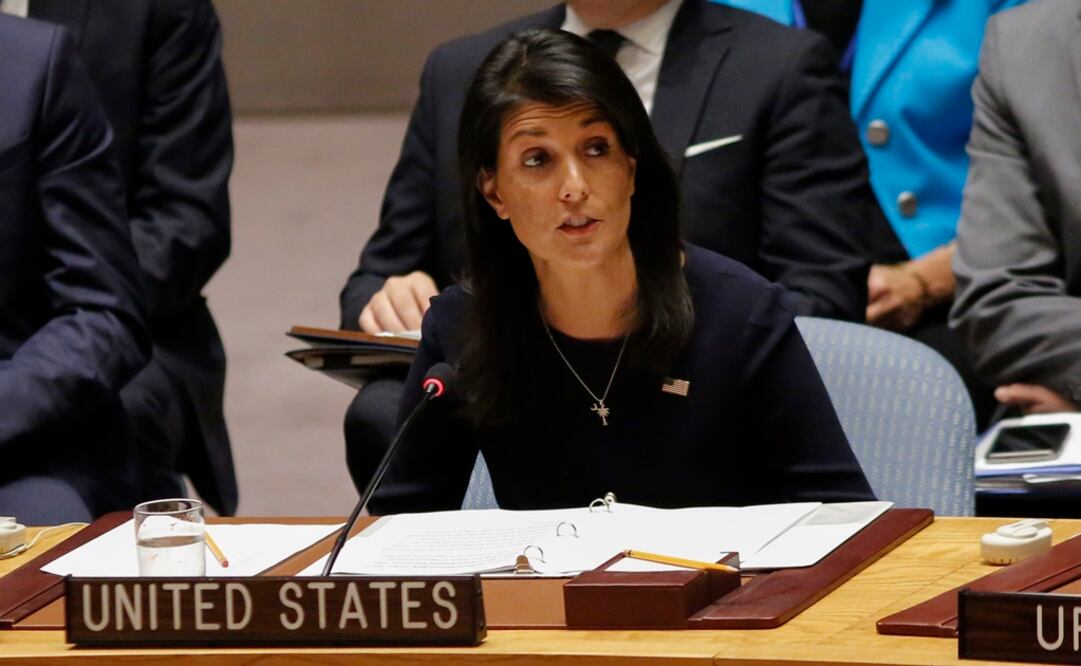 La embajadora estadounidense en Naciones Unidas, Nikki Haley. Foto: AFP