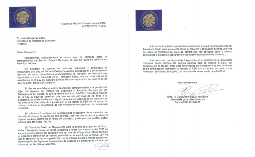 Diplomáticos de carrera se rebelan a canciller