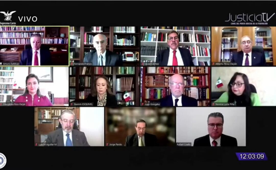 El ministro Arturo Zaldívar Zaldívar declaró clausurado el primer periodo de sesiones del Máximo Tribunal. Foto: Captura de pantalla