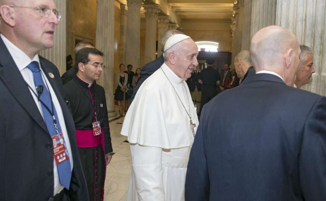 El papa Francisco a su llegada al Capitolio en Washington. Foto: EFE