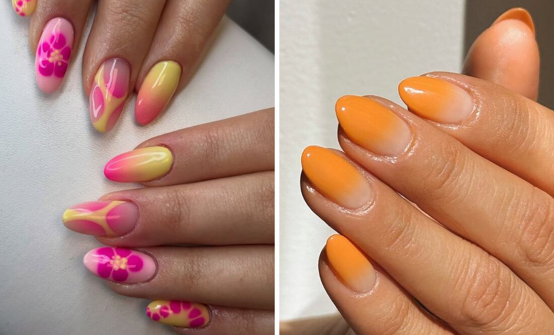 Diseños de uñas con efecto ombré. Foto: Especial. Instagram @get_tipsy_nailbar @nailartbyqueenie