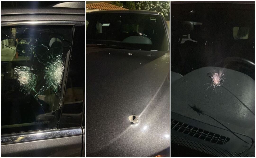 Así quedó la camioneta tras el atentado contra el periodista. Foto: EL UNIVERSAL