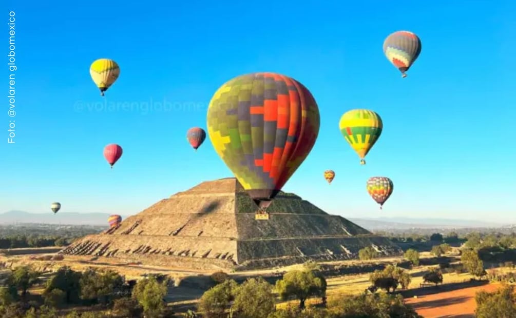 Con Club EL UNIVERSAL y "Volar en globo", disfruta de un recorrido por las altura sobre la zona arqueológica de Teotihuacán. | Foto: @volarenglobomexico