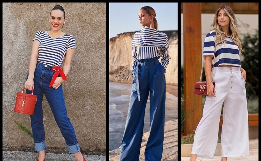 Agrega a tu estilo veraniego motivos navales y reinventa tu look. Foto Instagram @larissadelfinoconsultoria, @twentyeasy y @villafashionoficial