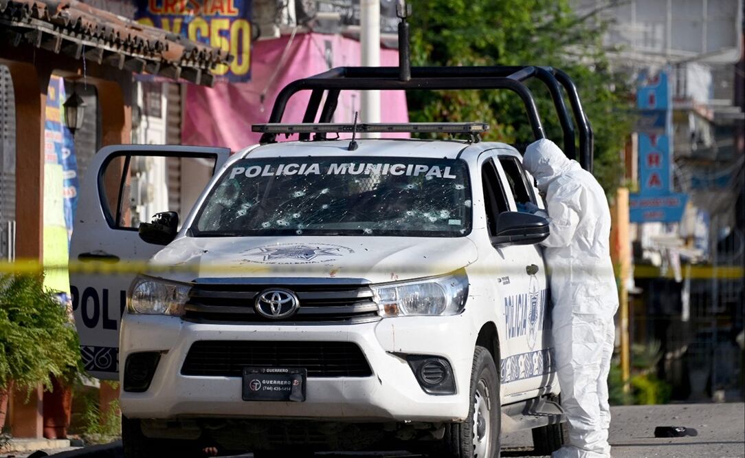 Enfrentamientos en Tecpan de Galeana, Guerrero. Foto: AFP