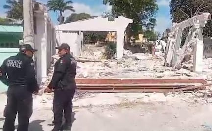 Colapsa techo de vivienda en demolición de Mérida, Yucatán; dos albañiles resultan lesionados