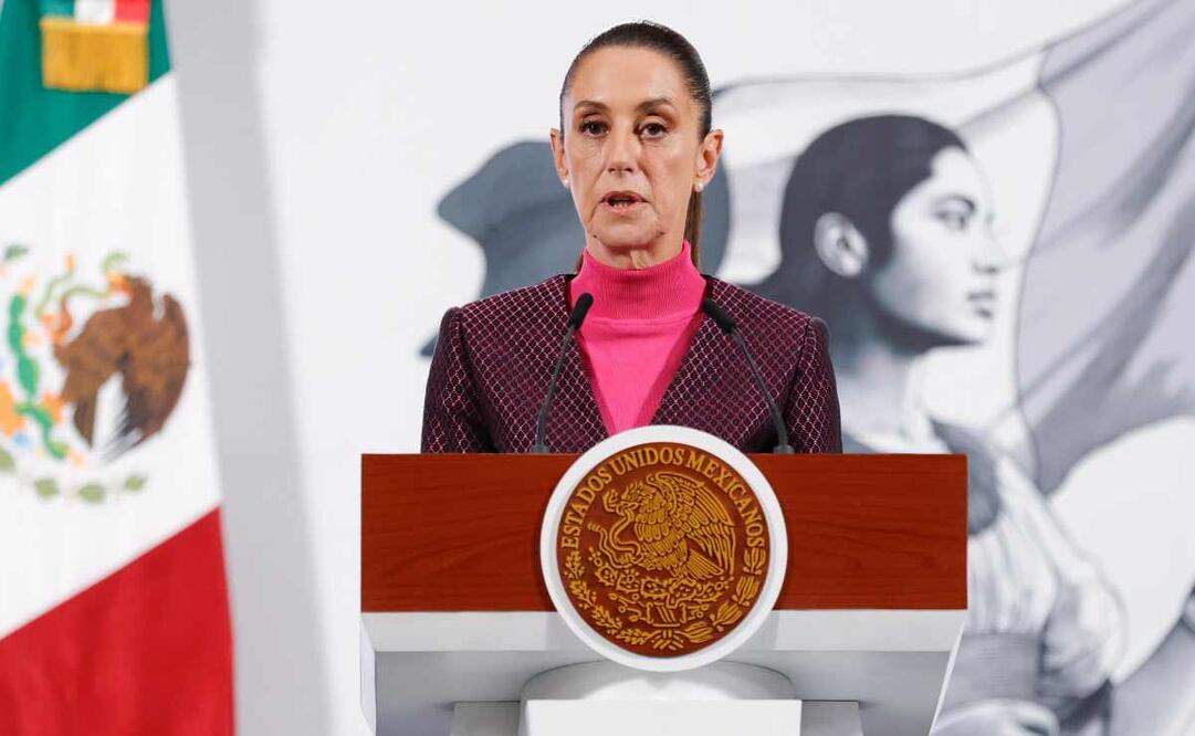 La presidenta Claudia Sheinbaum durante la mañanera de este 22 de julio del 2025. Foto: Diego Simón / EL UNIVERSAL.