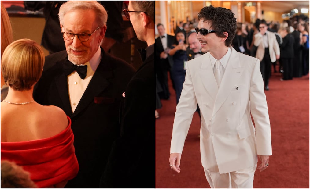 Steven Spielberg y Timothéé Chalamet dos de los asistentes a los Premios Oscar 2026.
Fotos: Patrick T. Fallon / AFP & AP Photo/John Locher