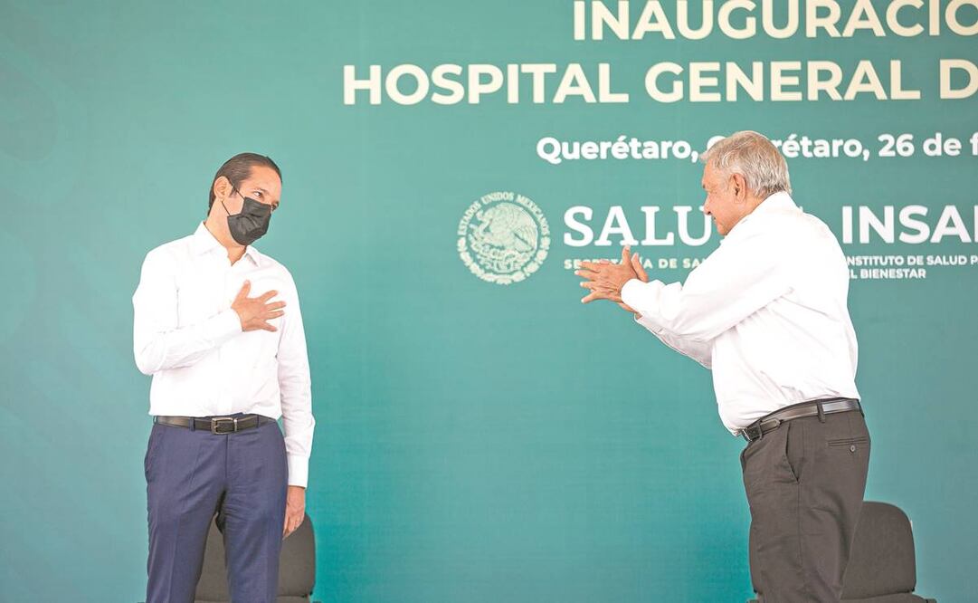 Durante la inauguración del Hospital General de Querétaro, el presidente Andrés Manuel López Obrador estuvo acompañado por el gobernador del estado, Francisco Domínguez Servién. Foto: ESPECIAL