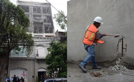 Realizan demolición de pisos excedentes en edificio de la calle Mérida, en la Roma