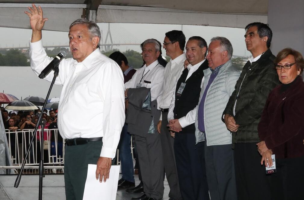 Presidente electo, Andrés Manuel López Obrador en un mitin en Tampico, Tamaulipas (BERENICE FREGOSO. EL UNIVERSAL)