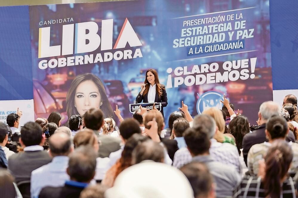 Libia Dennise García presentó su estrategia de seguridad y paz en Celaya. Foto: Especial