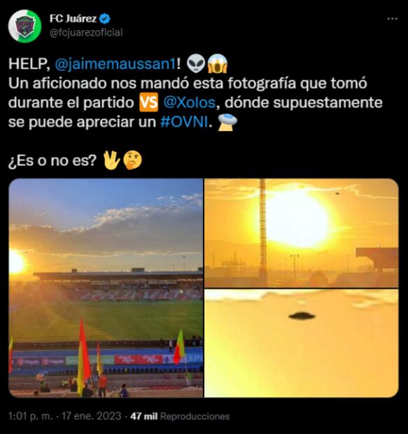 FC Juárez pide ayuda a Jaime Maussan por un supuesto ovni visto en el estadio de los Bravos
