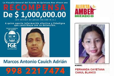 Ofrecen recompensa de 1 mdp para localizar a sujeto relacionado con desaparición de niña de 12 años en Q. Roo 