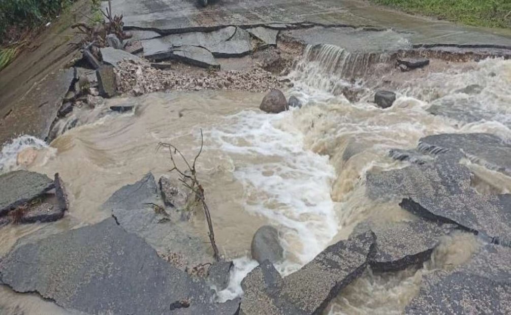 Daños a carreteras por lluvias en Chiapas (17/03/2026). Foto: Especial