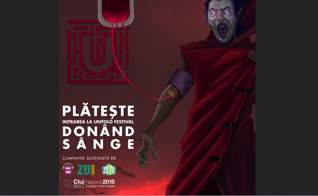 "Pay with blood (Paga con sangre), es el nombre de la iniciativa del Untold Festival. FOTO: untoldfestival.com