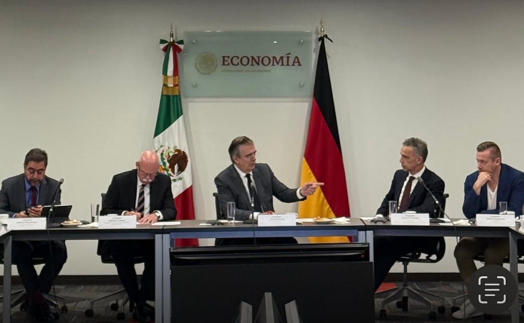 El secretario de Economía, Marcelo Ebrard, sostuvo una reunión con empresas alemanas de la industria automotriz, farmacéutica, química, energética y de transporte. Foto: X @m_ebrard
