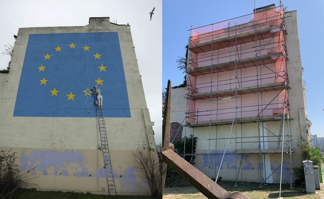La obra se encontraba en un edificio ubicado en la ciudad portuaria de Dover, en el sur de Inglaterra / AP y tomada de Twitter @CharlieElphicke
