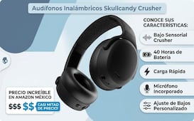 Amazon México pone los audífonos inalámbricos Skullcandy Crusher a casi mitad de precio; conoce sus características