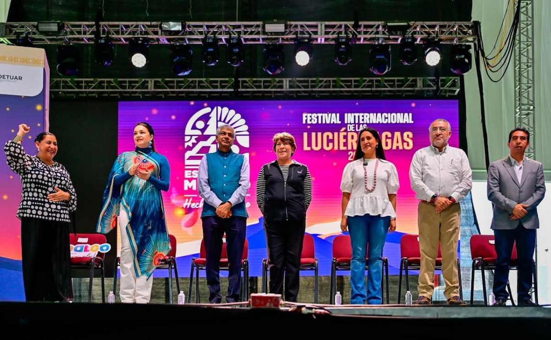 La gobernadora del Estado de México, Delfina Gómez, durante la inauguración del Festival Internacional de las Luciérnagas. Foto: Especial