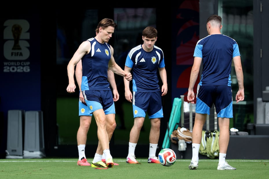 Selección de Escocia en entrenamiento, durante la Fase de Grupos del Mundial de 2026 - Foto: AFP
